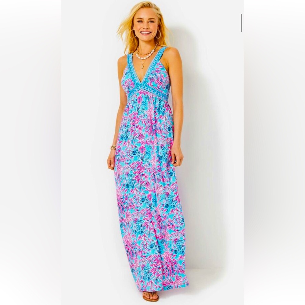 NWT Lilly Pulitzer Serena V-Neck Maxi Dress